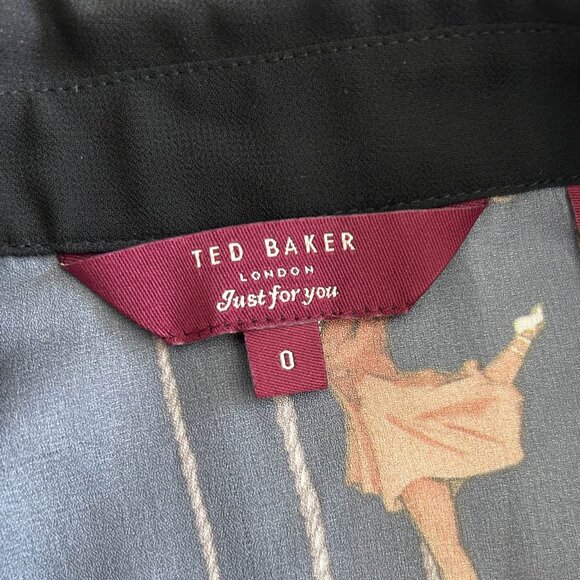 Ted Baker Alarna Sheer Circus Print Blouse Shirt ASO Spencer Hastings - Picture 7 of 11